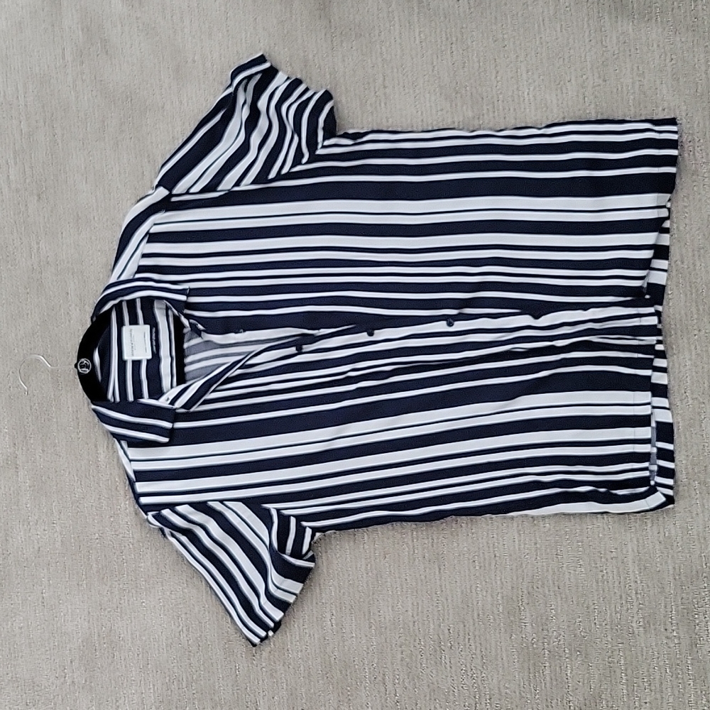 Denim & Flower Navy Striped Button Down